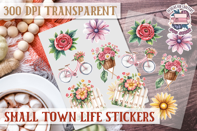 Small Town LIfe sticker Scrapbook PNG Village Garden Farm