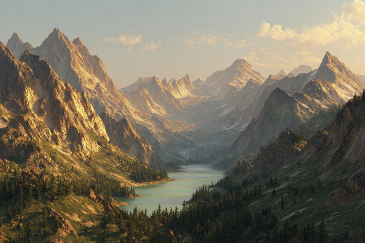 Mountain With River Background