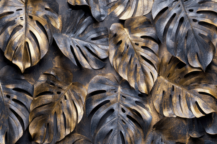 Monstera Leaves Background Wallpaper