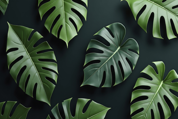 Green Monstera Leaves Background Wallpaper