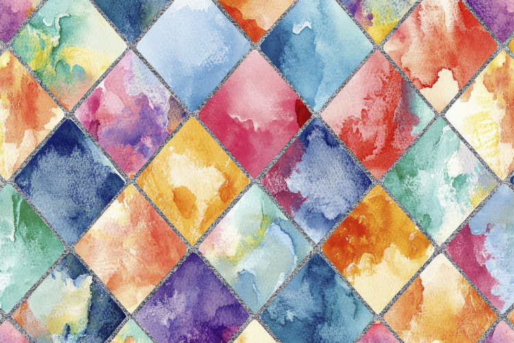 Watercolor Diamond Pattern Background Wallpaper