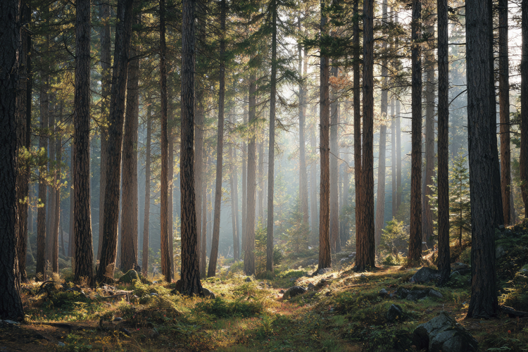 Tall Pine Trees Background Wallpaper