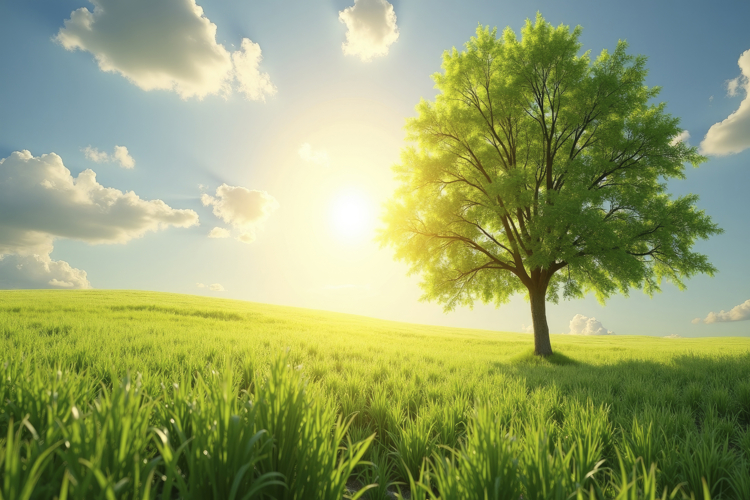 Sunlight Green Field Background Wallpaper