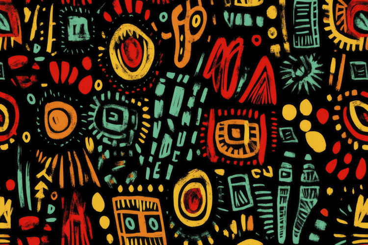 African Tribal Motifs and Symbols Background Wallpaper