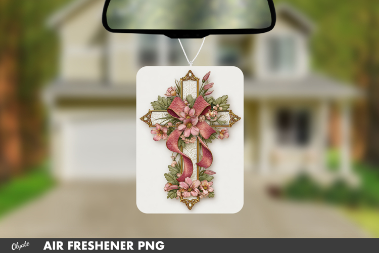Easter Cross, Leather Religious Cross, Air Freshener PNG