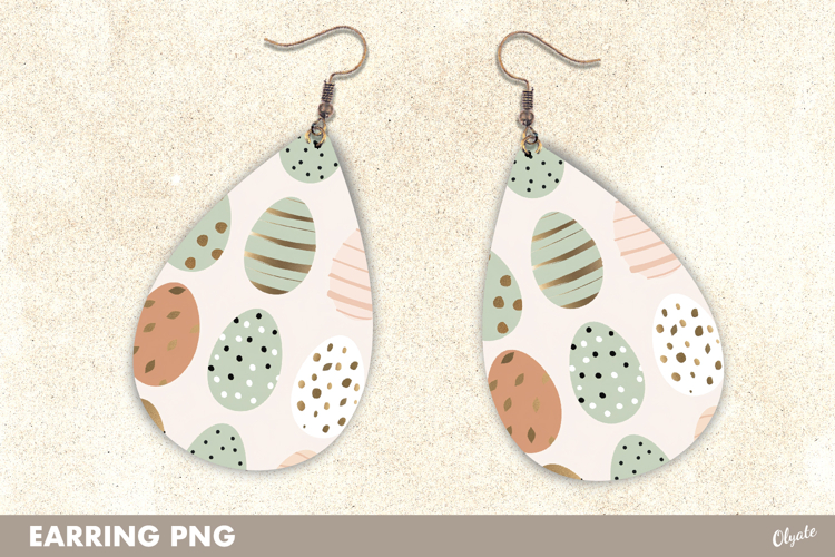 Earring Watercolor Sublimation. Easter Earrings Teardrop PNG