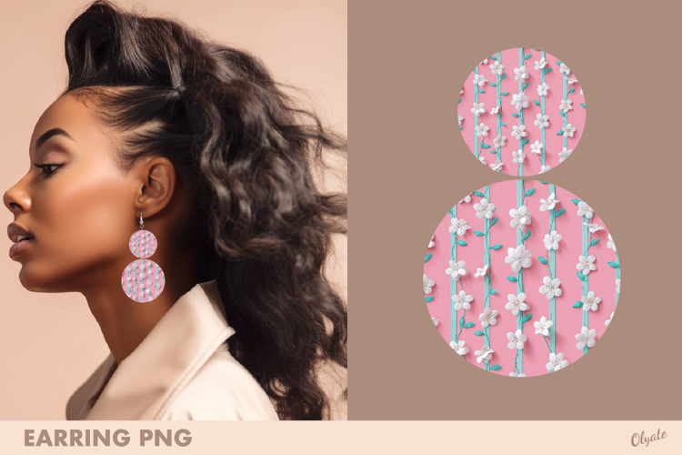Pastel Earrings Design PNG, Cute Earring Sublimation PNG