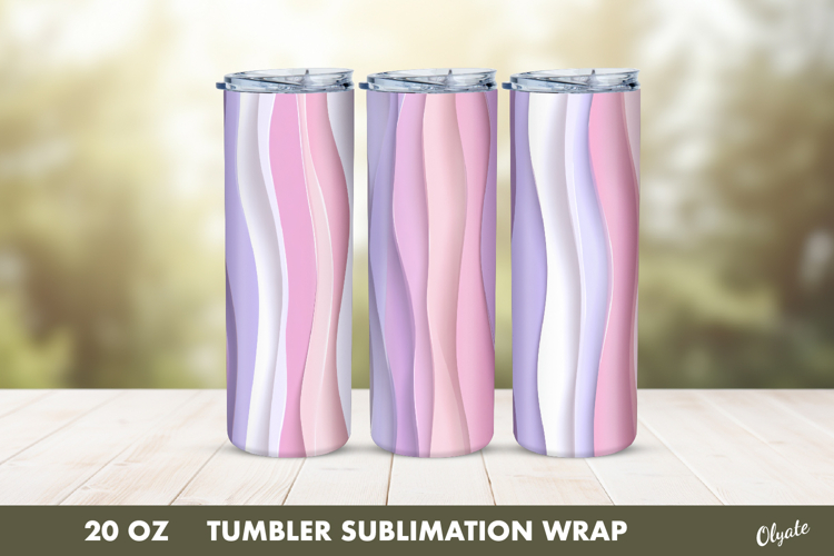 Abstract Striped Tumbler Wrap PNG, 20 OZ Tumbler Sublimation