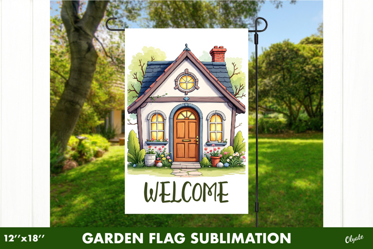 Spring Garden Flag PNG, Welcome Garden Flag PNG