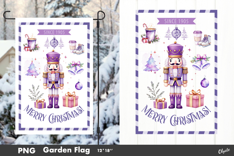 Merry Christmas, Garden Flag Sublimation PNG