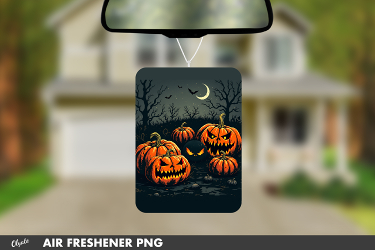 Monster Pumpkin Air Freshener Sublimation PNG