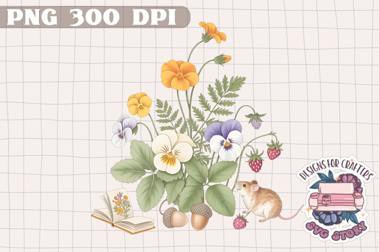 Watercolor Delicate Cottage core Summer Clipart PNG