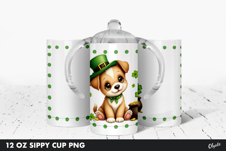 Sippy Cup Sublimation. Kids St Patrick’s Day Tumbler PNG