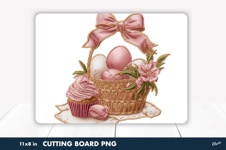 Easter Basket Leather Sublimation PNG, Cutting Board PNG