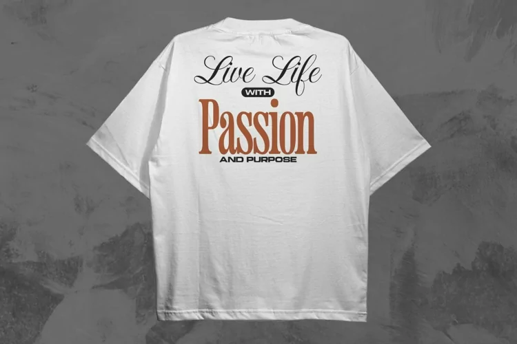 Live Life With Passion Typography Streetwear T-shirt Design