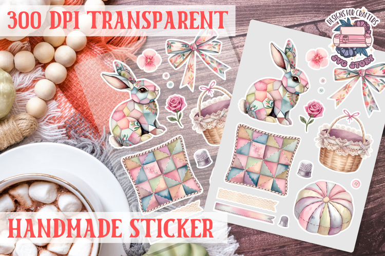 Handmade Crafter sticker flowers Love Patchwork Sewing Knit