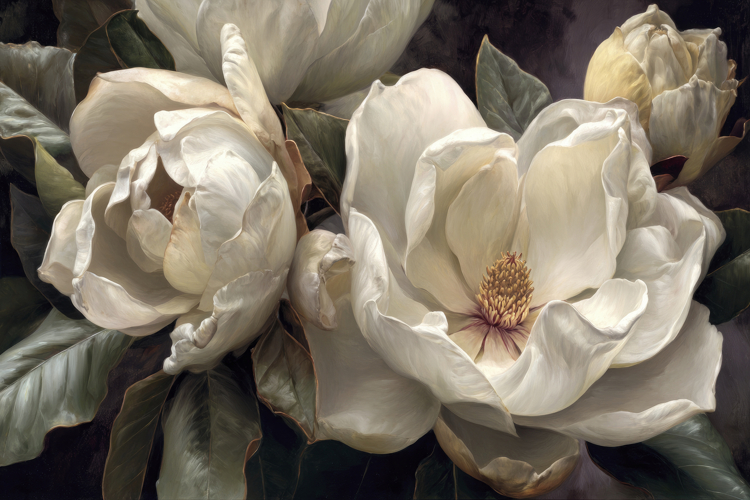 White Magnolia Flower Background