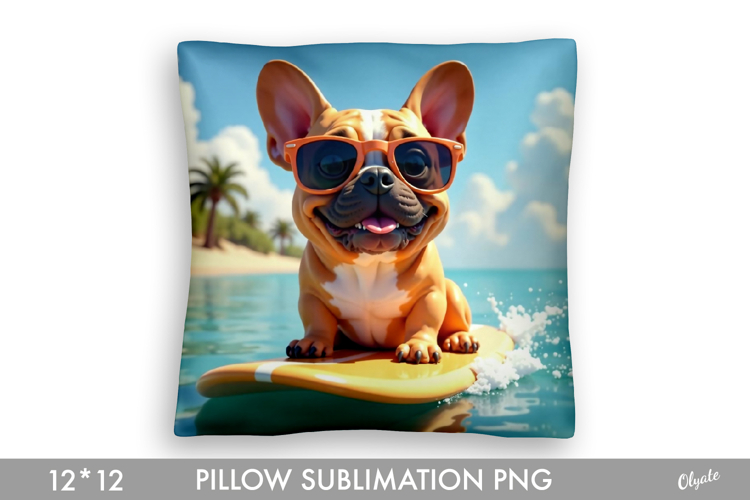 Summer Pillow Case. Surf Board Animal PNG