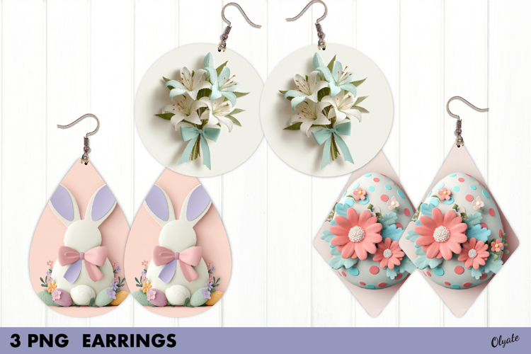 Easter Earrings Sublimation, Spring Earrings Sublimation