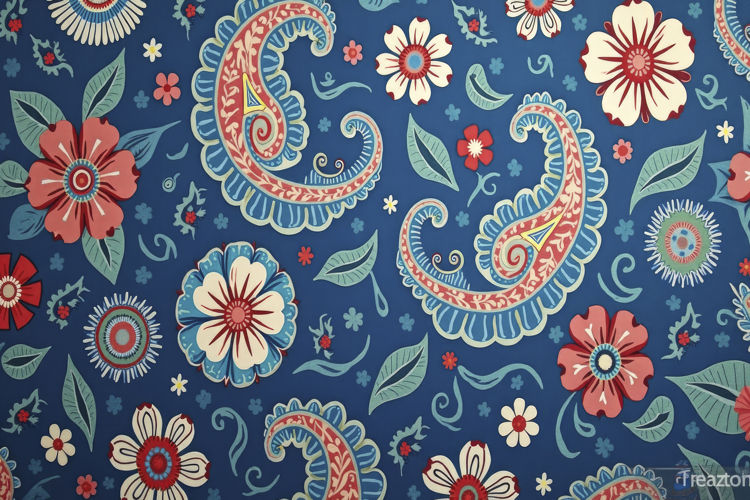 Paisley Floral Pattern Background