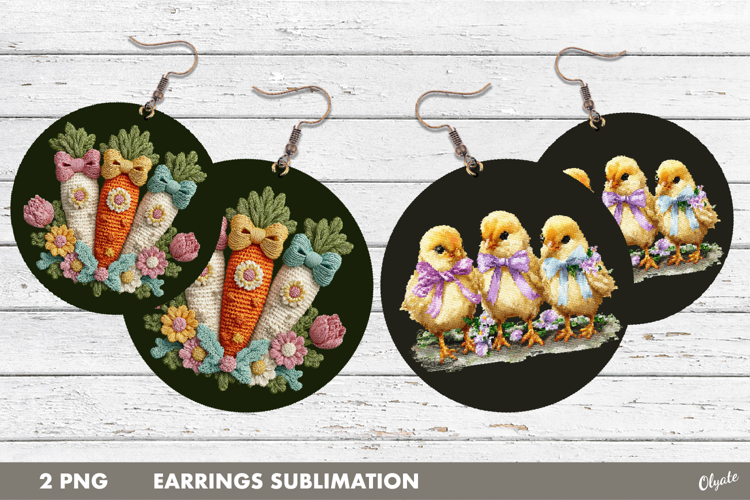 Yarn Easter Earrings PNG, Knitting Easter Earrings PNG