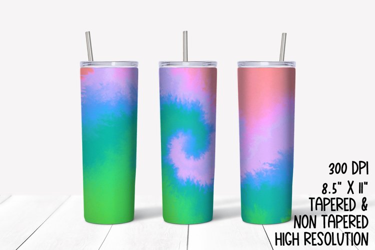 Pastel Tie Dye Swirl Sublimation Tumbler example image 1