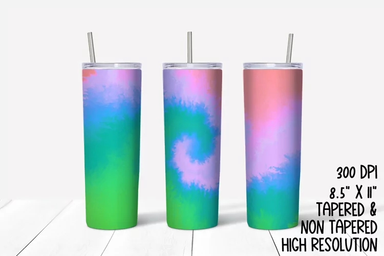 Pastel Tie Dye Swirl Sublimation Tumbler