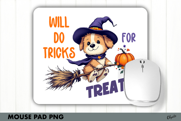 Halloween Mouse Pad Sublimation PNG. Cute Dog PNG