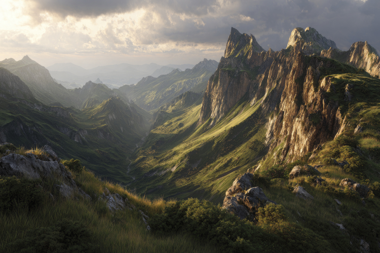 Majestic Mountain Landscape Background