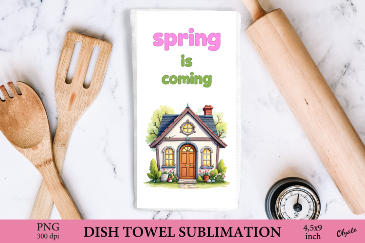 Garden Towel Sublimation, Spring Dish Towel Sublimation PNG