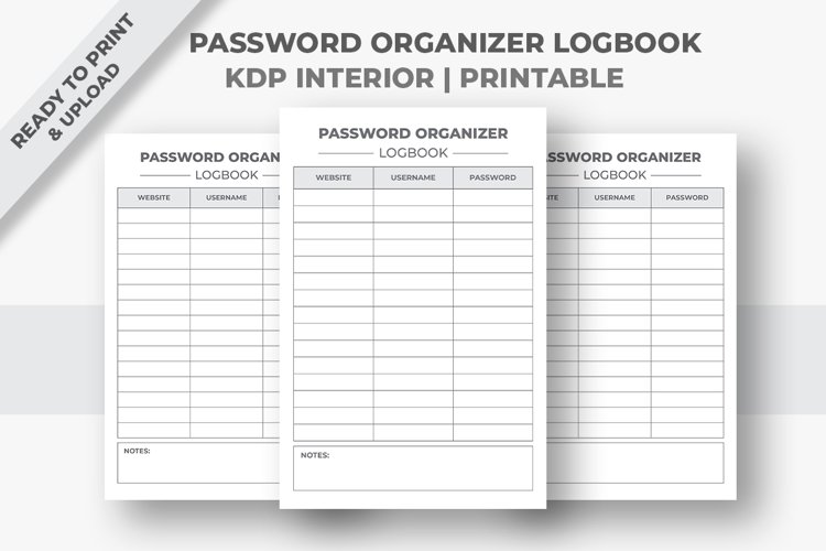 Password Organizer Logbook KDP Interior example image 1