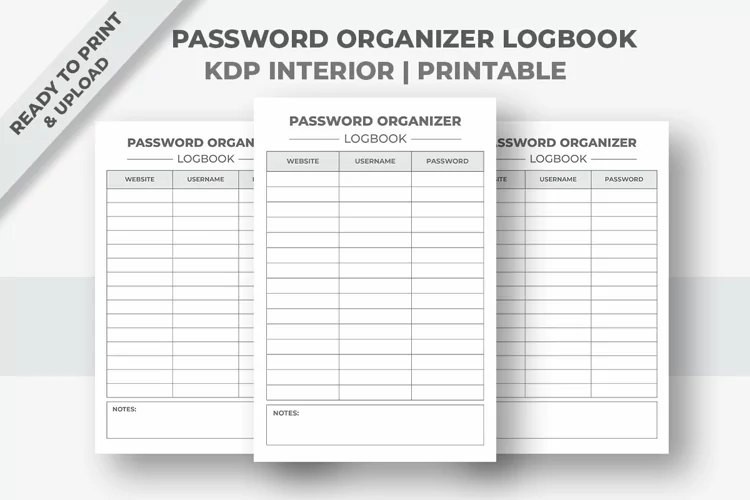 Password Organizer Logbook KDP Interior