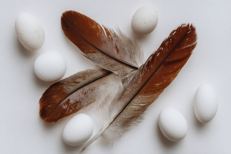 Eggs and Feathers Background Wallpaper