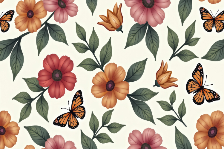 Botanical Pattern Background Wallpaper