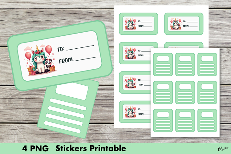 Birthday Stickers PNG, Kawaii Birthday Sticker Printable