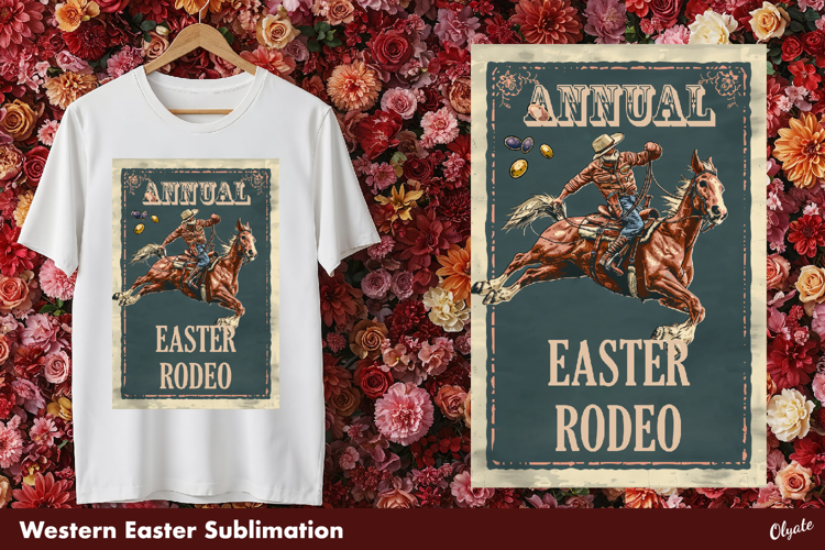 Easter Western Sublimation, Retro Easter PNG