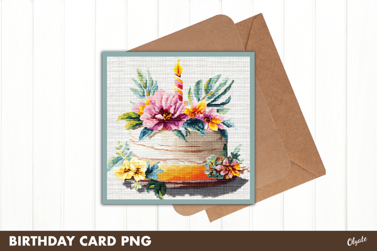 Happy Birthday Card PNG, Greeting Card Printable