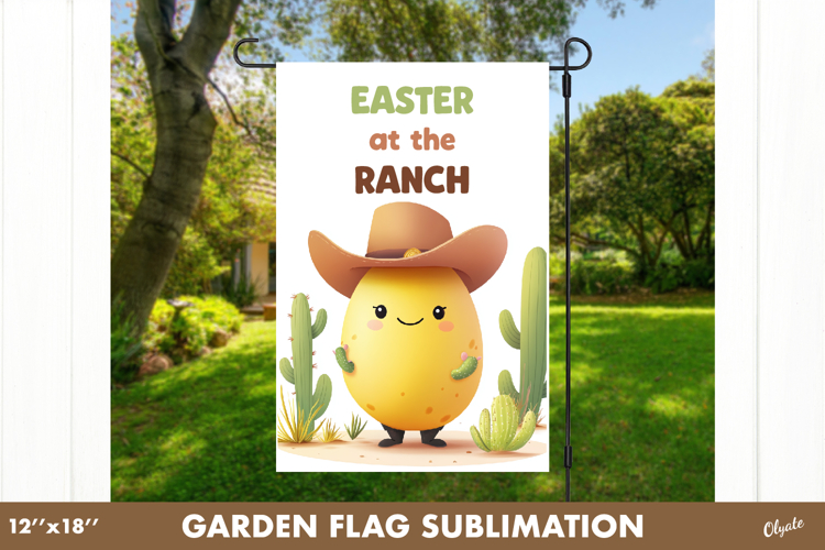 Funny Easter Egg Garden Flag PNG. Easter Yard Flag PNG
