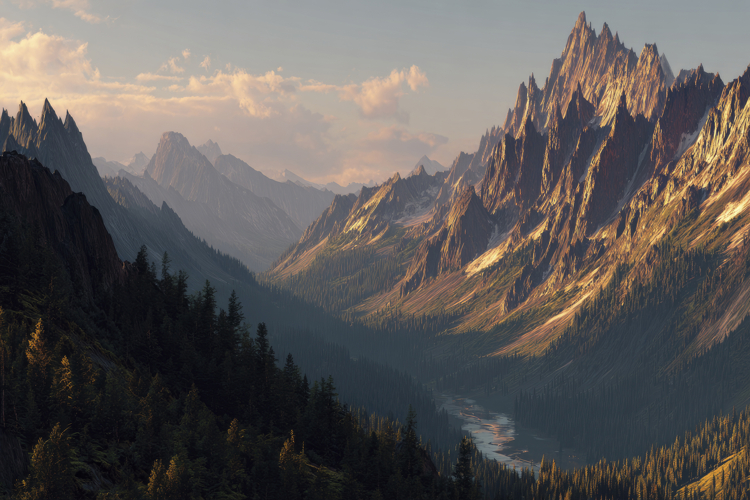 Majestic Mountain Landscape Background
