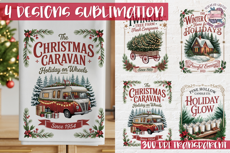 Christmas Vintage Quote Clipart PNG Sublimation 4 Design