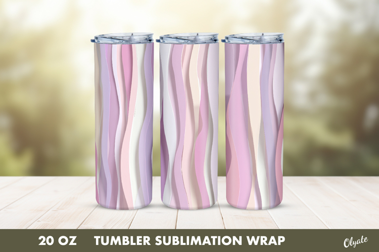 Abstract Striped Tumbler Wrap PNG, 20 OZ Tumbler Sublimation