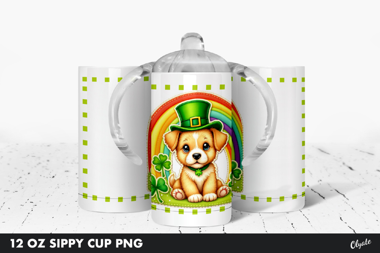 Sippy Cup Sublimation. Kids St Patrick’s Day Tumbler PNG