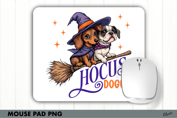 Halloween Mouse Pad Sublimation PNG. Cute Dog PNG