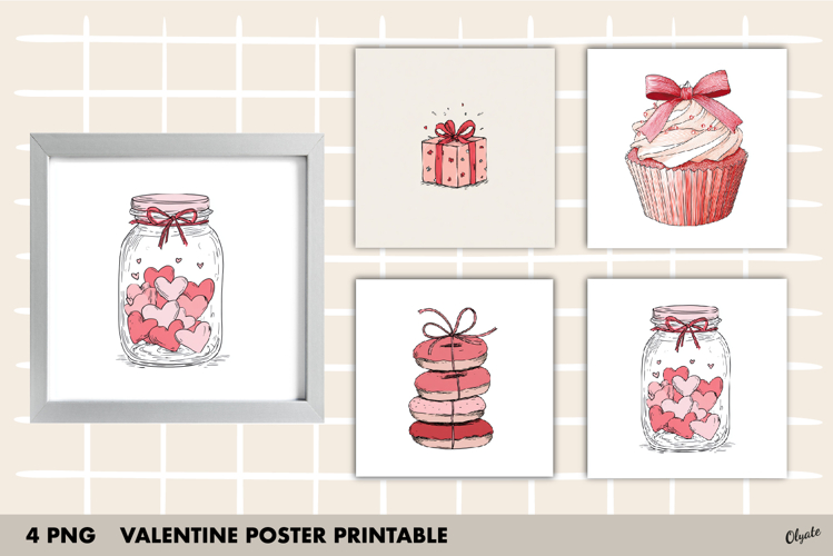 Valentines Day Wall Art PNG, Love Printable PNG