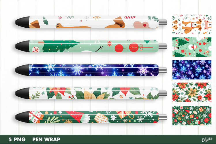 Christmas Pen Wraps. Sublimation Pen Wrap PNG