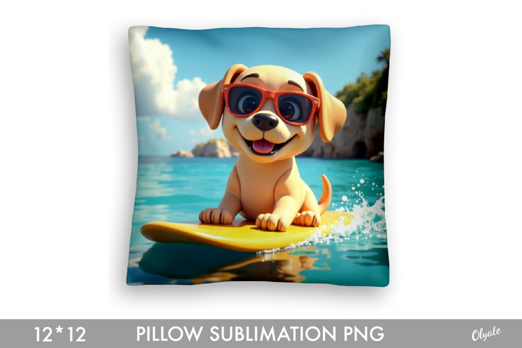 Summer Pillow Sublimation. Cute Animal PNG