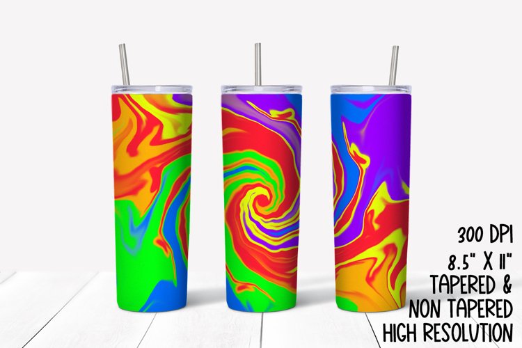 Rainbow Tie Dye Swirl Sublimation Tumbler example image 1