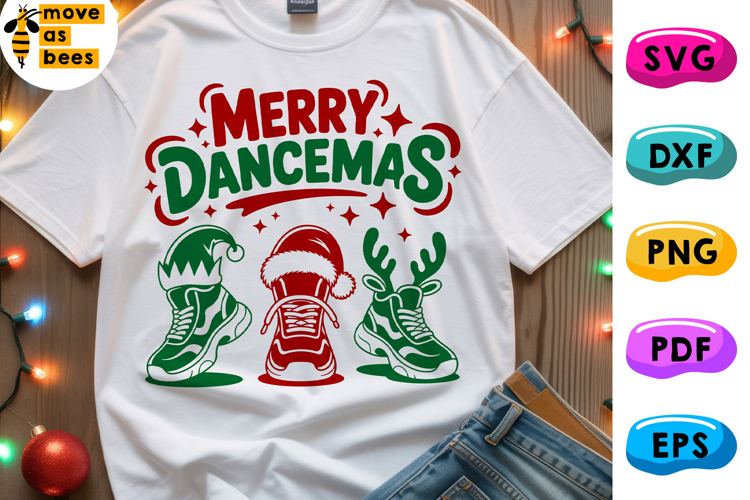 Merry Dancemas Svg, Png, Hip Hop Shoes Christmas,Dance Shirt