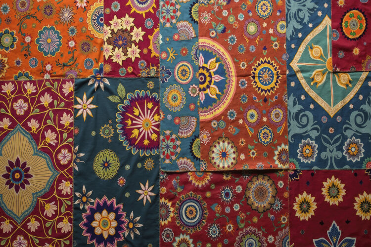 Fabric in Various Colors Background Wallpaper example image 1
