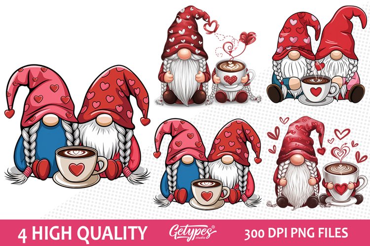 Valentine Gnome Sublimation Clipart - High Quality Design